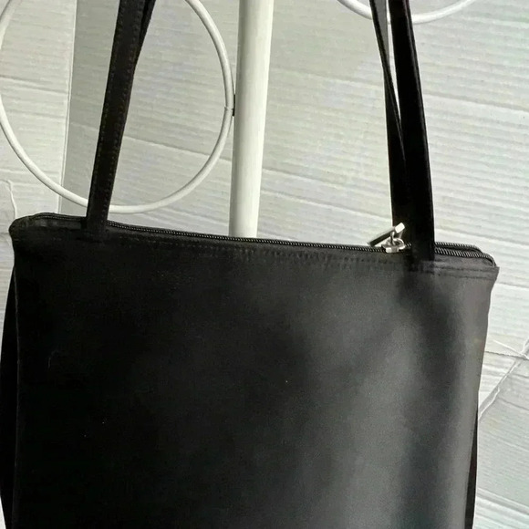 Esprit Black Satin Fabric Shoulder Bag - Picture 2 of 10